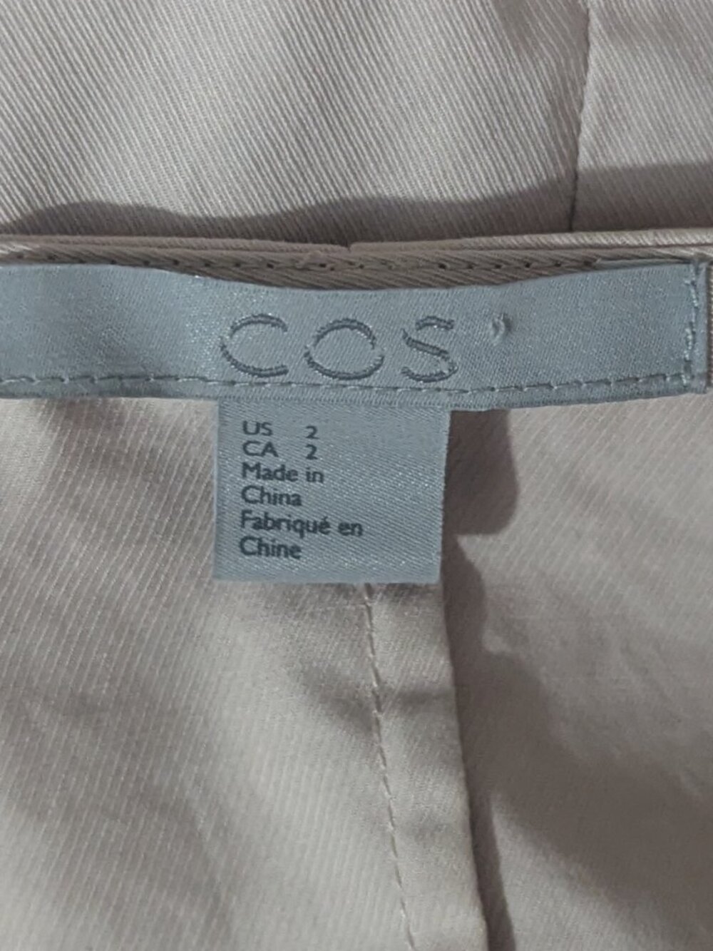 COS Pale Pink Cotton Blouse Tie Sleeve Minimalist Top 2 - Picture 7 of 8